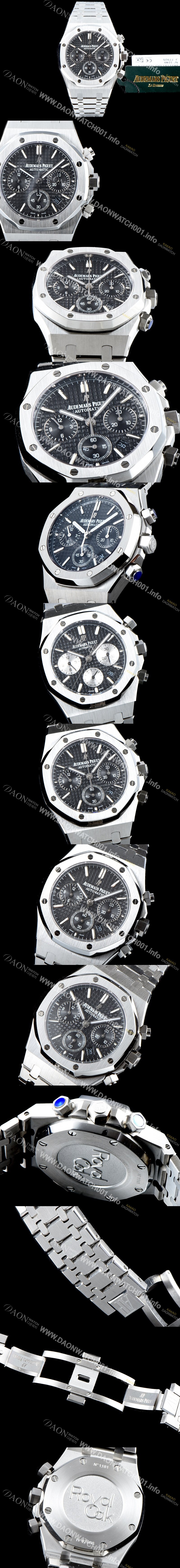 SA급 오데마피게 남성용 신상 업데이트! 로얄오크 오프쇼어 26320ST.OO.1220ST.01 크로노그래프 블랙 와플 다이얼 브레이슬릿 오토매틱 무브먼트 AUD0202 xx