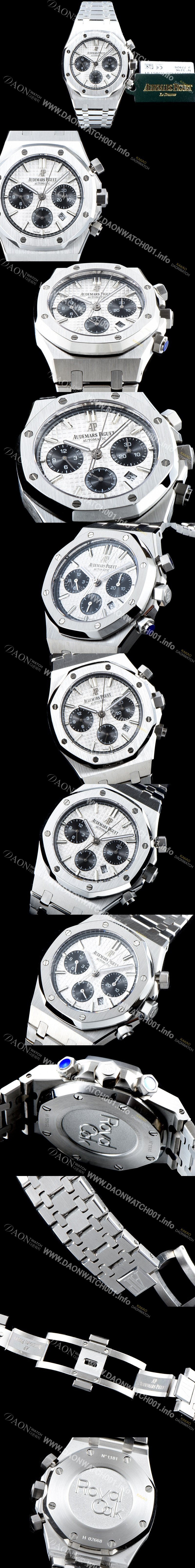 SA급 오데마피게 남성용 신상 업데이트! 로얄오크 오프쇼어 26327TI.OO.D004CA.01 크로노그래프 화이트 와플 다이얼 브레이슬릿 오토매틱 무브먼트 AUD0204 xx