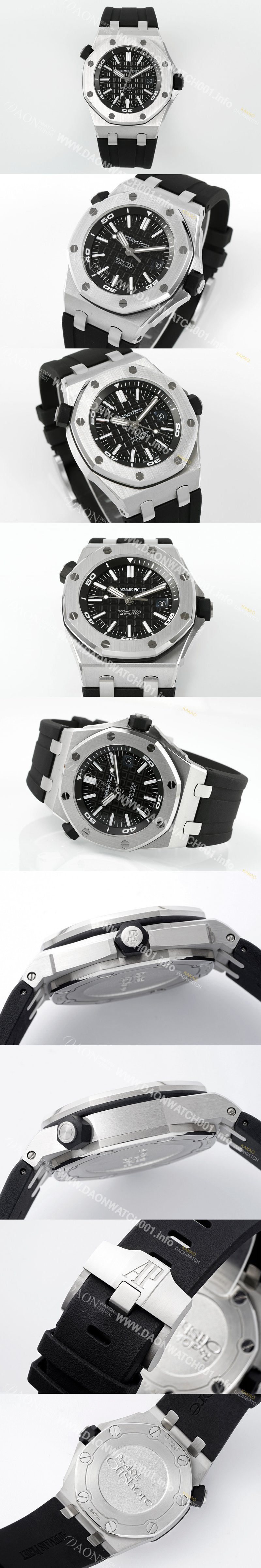 SA급 오데마피게 남성용 로얄 오크 오프쇼어 15703ST.OO.A002CA.01 블랙 다이얼 오토매틱 무브먼트 AUD0450 xx