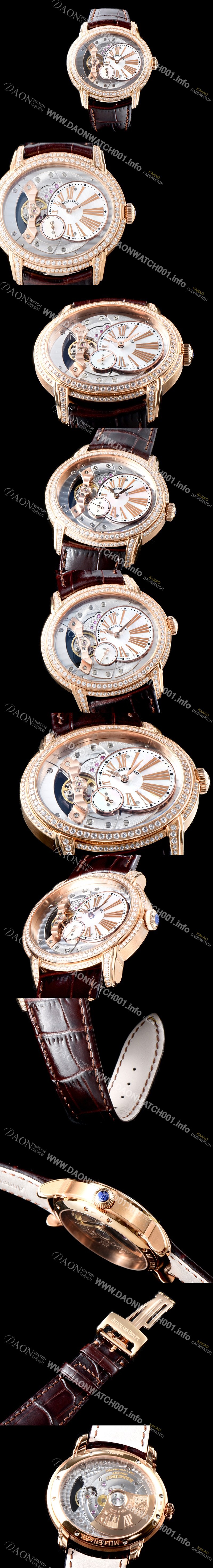 SA급 오데마피게 남성용 밀레어리 럭셔리 베젤 투라인 77247OR.ZZ.A812CR.01 18K 로즈골드 실버&골드 스켈레톤 다이얼 오토매틱 무브먼트 AUD0115 xx