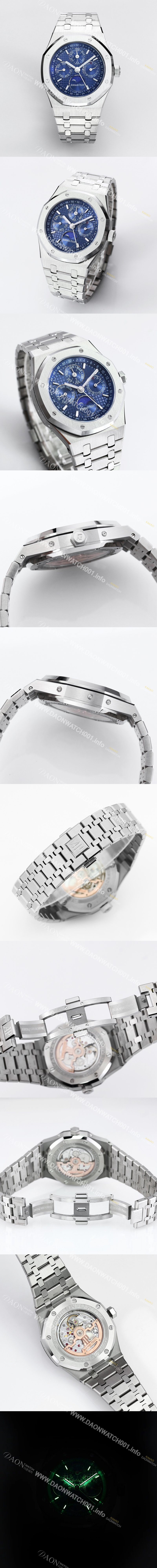 SA급 오데마피게 남성용 로얄오크 26574 퍼페츄얼 캘린더 문페이즈 41mm 블루 다이얼 신형 5134 오토매틱 무브먼트 AUD4201 xx