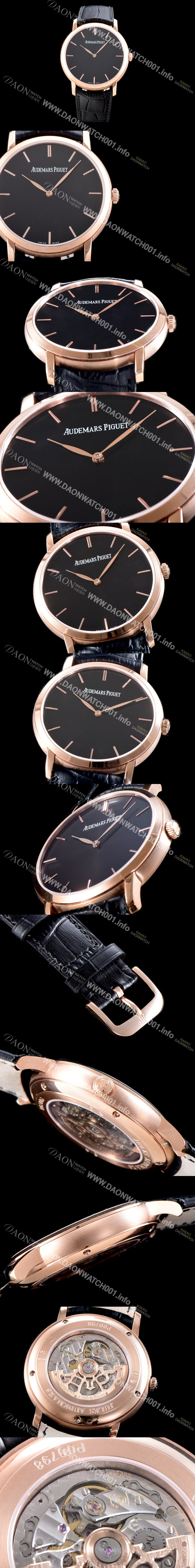 SA급 오데마피게 남성용 줄스 오데마 15180OR.OO.A002CR.01 18K로즈골드 케이스 블랙 다이얼 오토매틱 무브먼트 AUD0414 xx