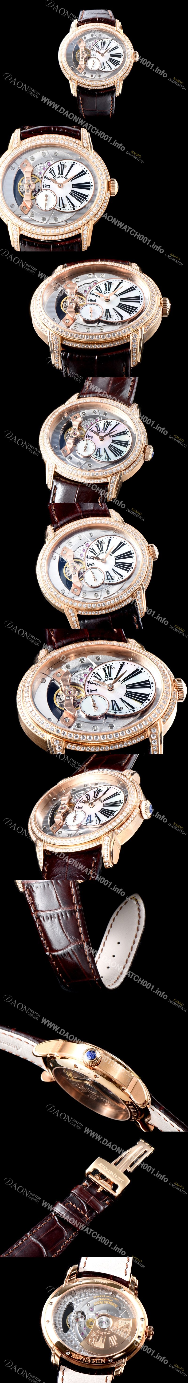 SA급 오데마피게 남성용 밀레어리 럭셔리 베젤 투라인 77247OR.ZZ.A812CR.01 18K 로즈골드 실버&골드 스켈레톤 다이얼 오토매틱 무브먼트 AUD0113 xx