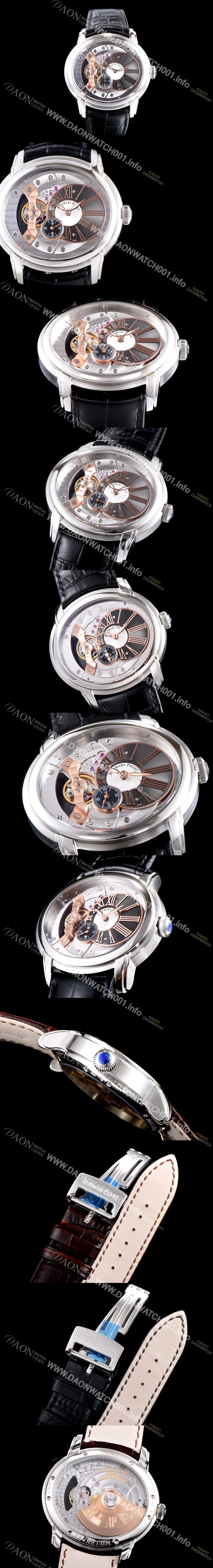 SA급 오데마피게 남성용 밀레어리 최신형 업그레이드 모델 15350ST.OO.D002CR.01 칼리버 4101 실버 스켈레톤 다이얼 오토매틱 무브먼트 AUD0105 xx