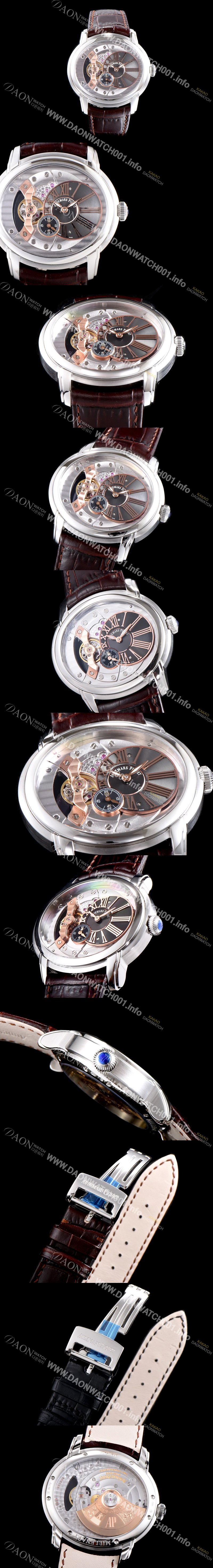 SA급 오데마피게 남성용 밀레어리 최신형 업그레이드 모델 15350ST.OO.D002CR.01 칼리버 4101 실버 스켈레톤 다이얼 오토매틱 무브먼트 AUD0103 xx