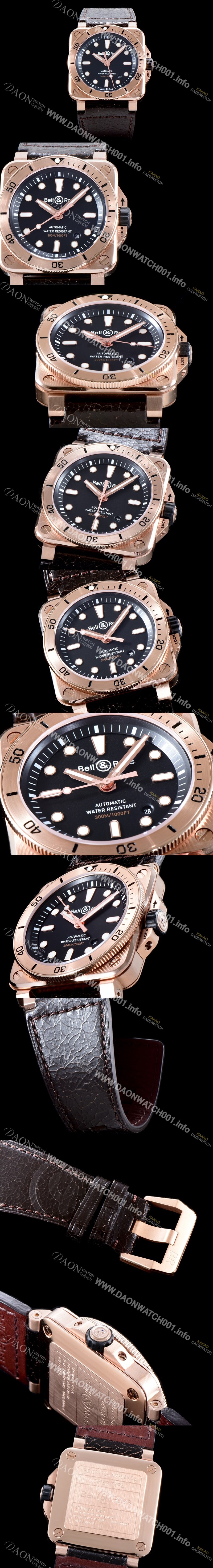 SA급 벨엔로즈 남성용 2018년 신형다이버워치 UP!! 인스트루먼트 BR0392-D-BL-BR/SCA 고급스러운18K 로즈골드 블랙 다이얼 오리지날 미요타 9시리즈 오토매틱 무브먼트 BEL4200 xx