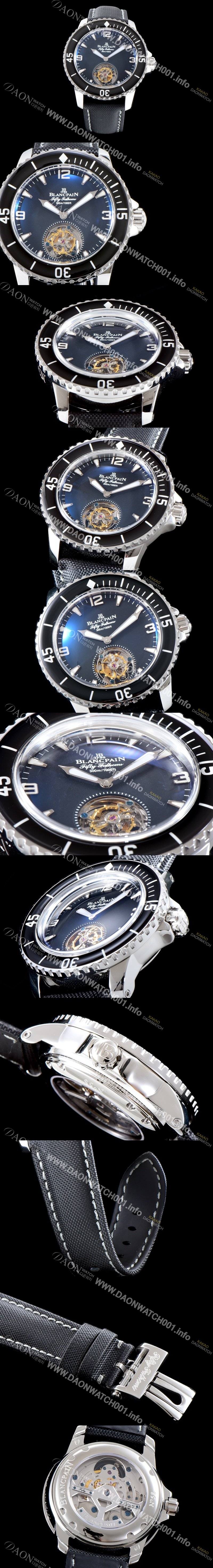 SA급 블랑팡 남성용 피프티 패던스 스켈레톤 뚜르비용!! 고급스러운 18k화이트골드 케이스 블랙&스켈레톤 다이얼 아시안 투어빌론 탑재 무브먼 BLA4254 xx