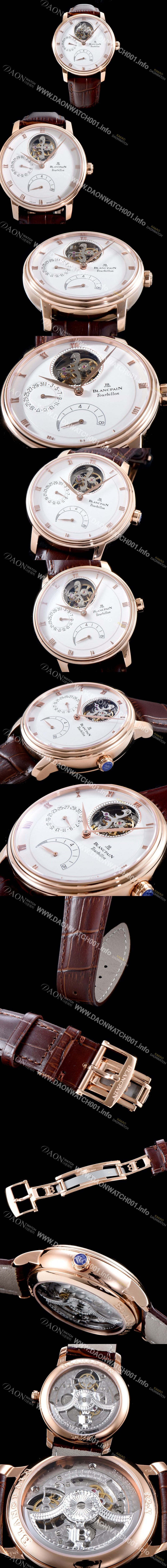 SA급 블랑팡 남성용 빌레레 클래식 6025-3642-55B 투어빌론 18k로즈골드 화이트 다이얼 BLA4204 xx