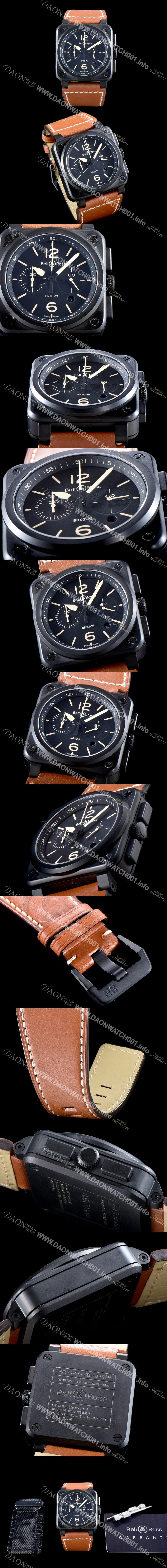 SA급 벨엔로즈 남성용 인스트루먼트 BR0394-BL-CE 크로노그래프