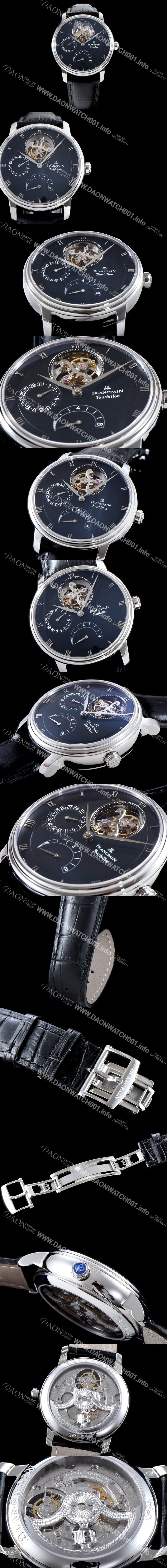 SA급 블랑팡 남성용 빌레레 클래식 6900-3430-55b 투어빌론 블랙 다이얼 BLA4201 xx