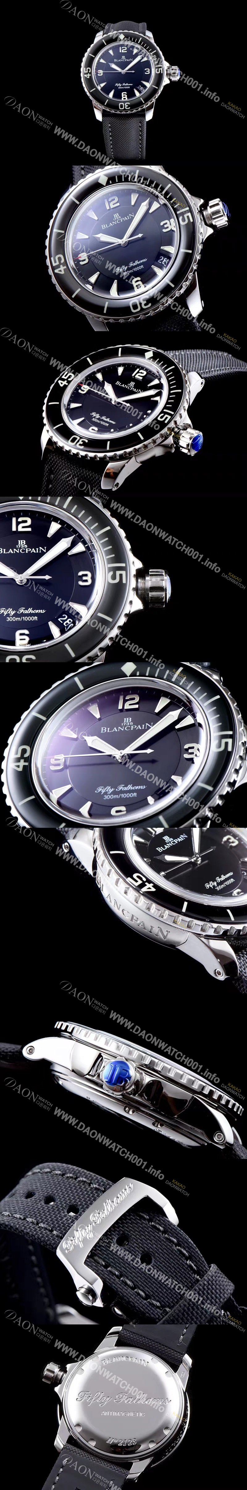 SA급 블랑팡 남성용 베스트셀러 피프티 패덤스 5015-1130-52 다이버 워치 블랙 다이얼 스위스 ETA 2836-2오토매틱 무브먼트 BLA4200 xx