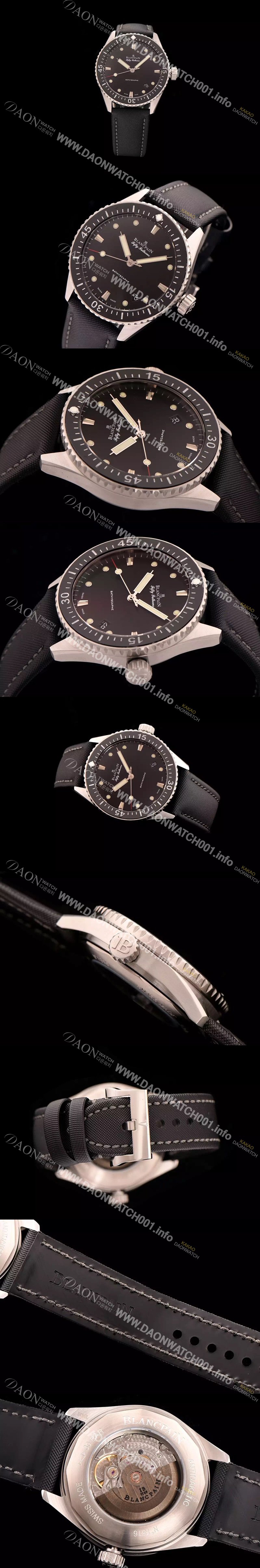 SA급 블랑팡 남성용 5000-0130-B52 A 피프티패덤즈 다이버 블랙다이얼 BLA42020 xx