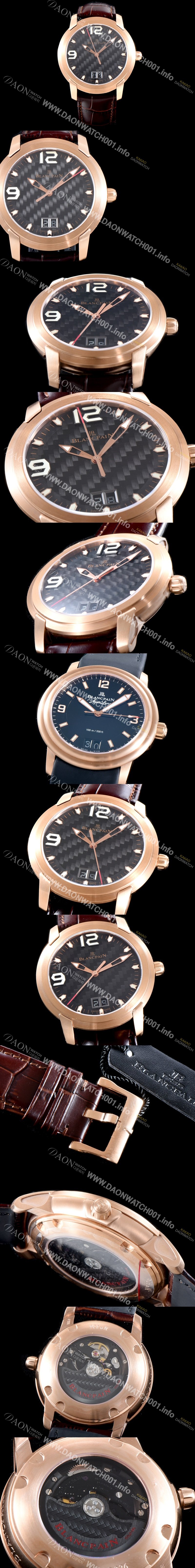 SA급 블랑팡 남성용 L-에볼루션 R10-1103-53B 그랑데 빅데이트 타입 UP!! 고급스러운 18K로즈골드 케이스 블랙 텍스쳐드 다이얼 Cal.6950 오토매틱 무브먼트 BLA4202 xx