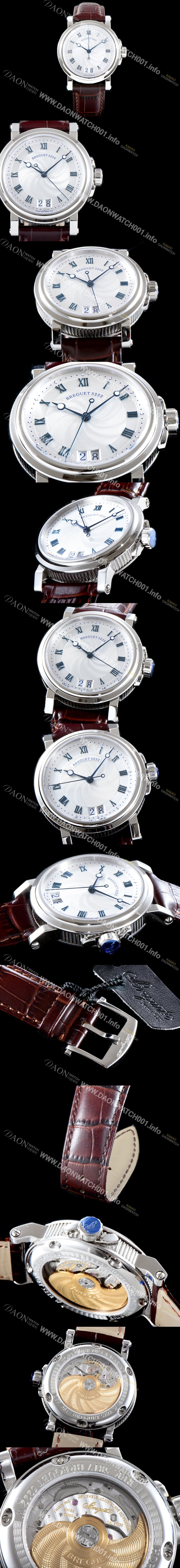 SA급 브레게 남성용 마린 컬렉션 5817ST/12/5V8 빅데이트 UP!! 39MM 화이트 물결무늬 다이얼 Cal.517GG HG 오토매틱 무브먼트 BRG0427 xx