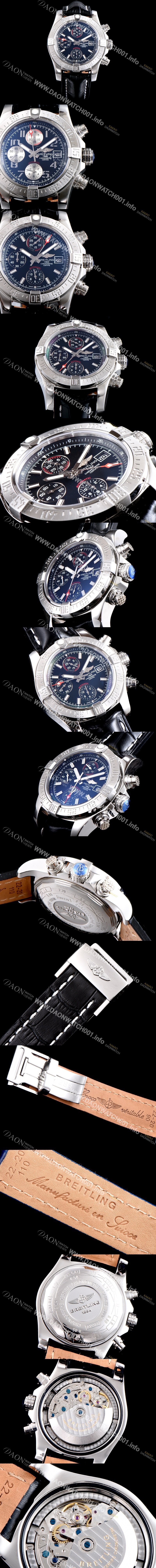 SA급 브라이틀링 남성용 슈퍼 어벤져II A1338111|BC32|170A 크로노그래프 블랙 다이얼 오토매틱 무브먼트 BRE0254 xx