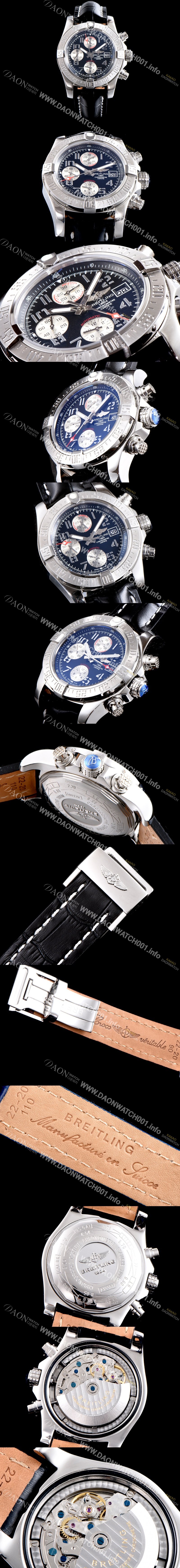 SA급 브라이틀링 남성용 슈퍼 어벤져II A1338111|BC33|152S|A20S.1 크로노그래프 블랙 다이얼 오토매틱 무브먼트 BRE0250 xx