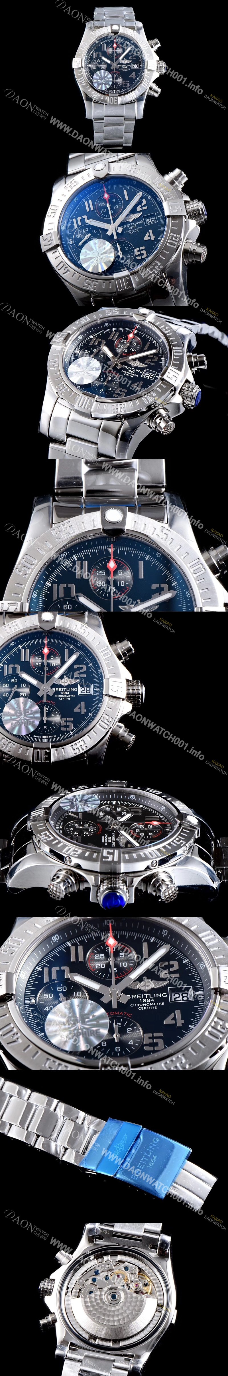 SA급 브라이틀링 남성용 어벤져II A1337111|BC28|168A 스카이랜드1884 크로노그래프 블랙 다이얼 브레이슬릿 7750B-2오토매틱 무브먼트 BRE0230 xx