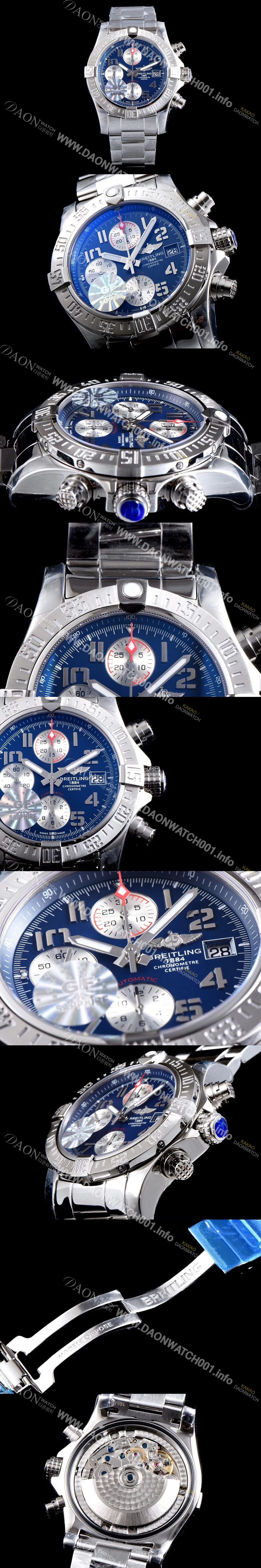 SA급 브라이틀링 남성용 어벤져II A1338111/C870/170A 스카이랜드1884 크로노그래프 블루 다이얼 브레이슬릿 7750B-2오토매틱 무브먼트 BRE0233 xx