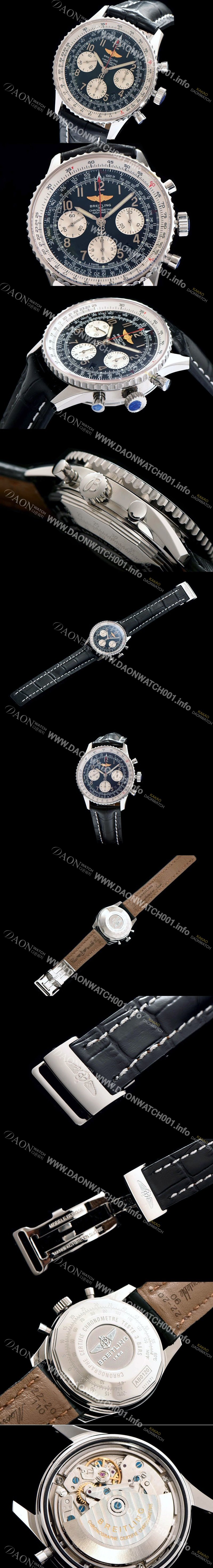 SA급 브라이틀링 남성용 네이비타이머 크로노그래프 블랙 다이얼 오토매틱 무브먼트 BRE0241 xx