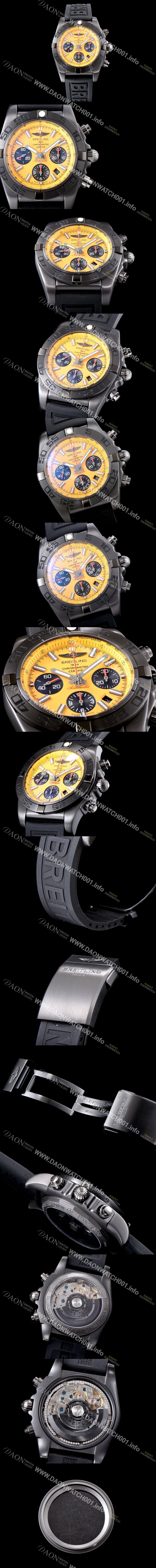 SA급 브라이틀링 남성용 최신상품!인기모델 크로노맷 MB0111C3|I531|262S|M20DSA.2 블랙라인 신제품 크로노그래프 옐로우 다이얼 오토매틱 무브먼트 BRE0250 xx