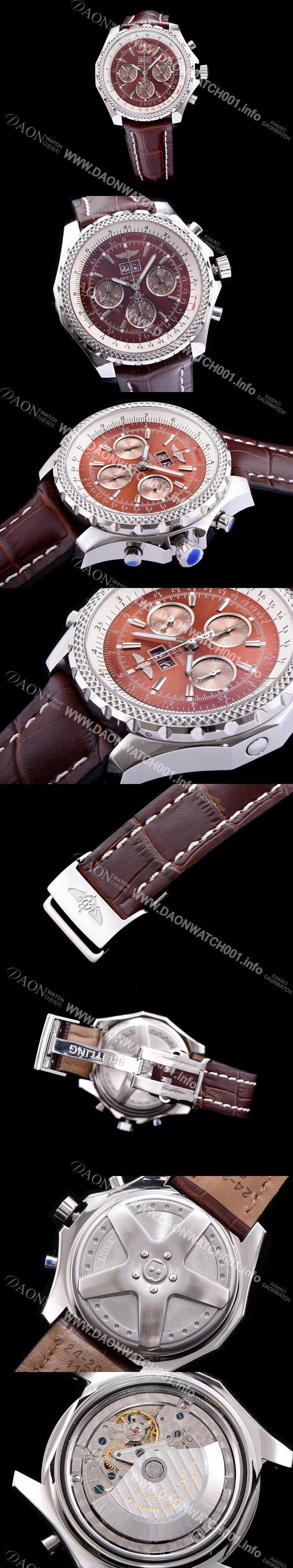 SA급 브라이틀링 남성용 밴틀리 6.75 빅데이트 브라운 다이얼 브라운다이얼 BRE4201 xx