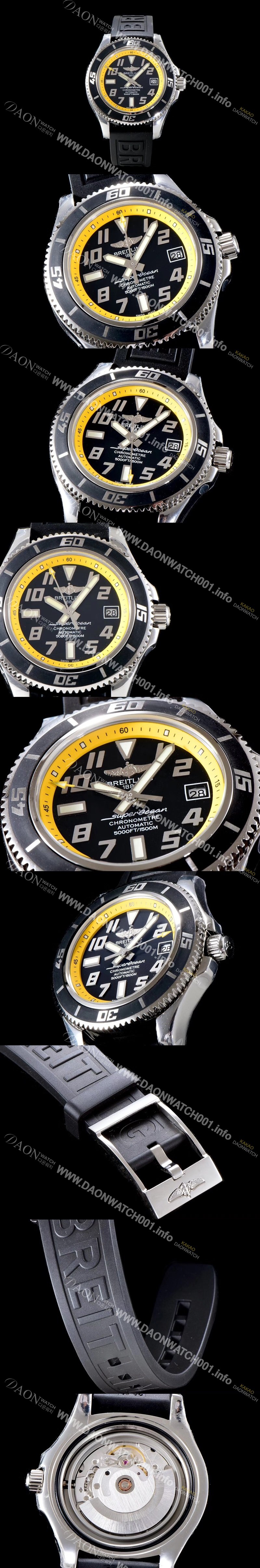 SA급 브라이틀링 남성용 2018년 신상 에어로마린 슈퍼오션 블랙다이얼 BRE0225 xx