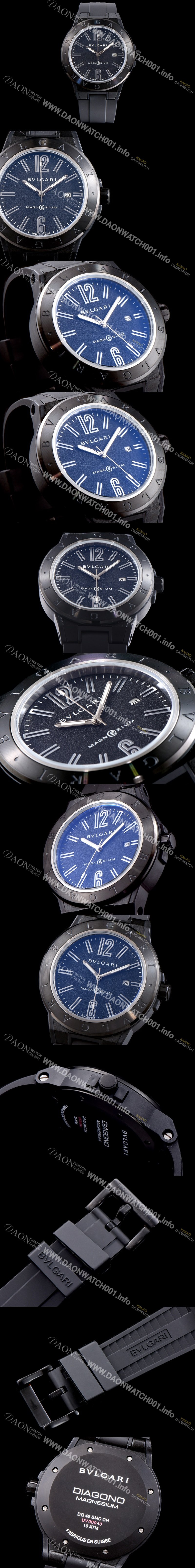 SA급 불가리 남성용 신상품 업데이트!! 디아고노 102307 DG41C14SMCVD 마그네슘 PVD 블랙 다이얼 오토매틱 무브먼트 BVL4250 xx