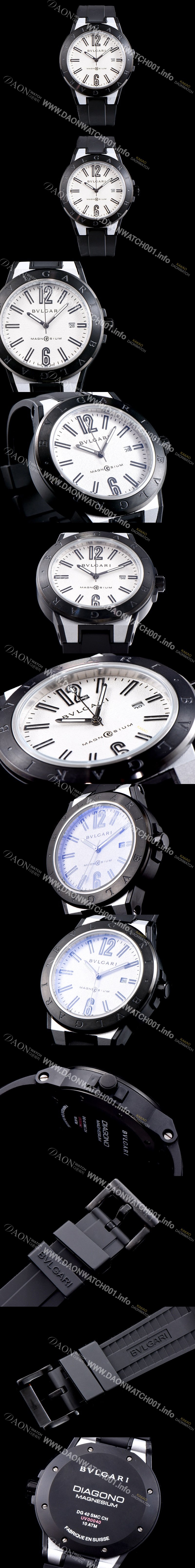 SA급 불가리 남성용 신상품 업데이트!! 디아고노 102427 DG41C6SMCVD 마그네슘 PVD 화이트 다이얼 쿼츠 무브먼트 BVL4254 xx