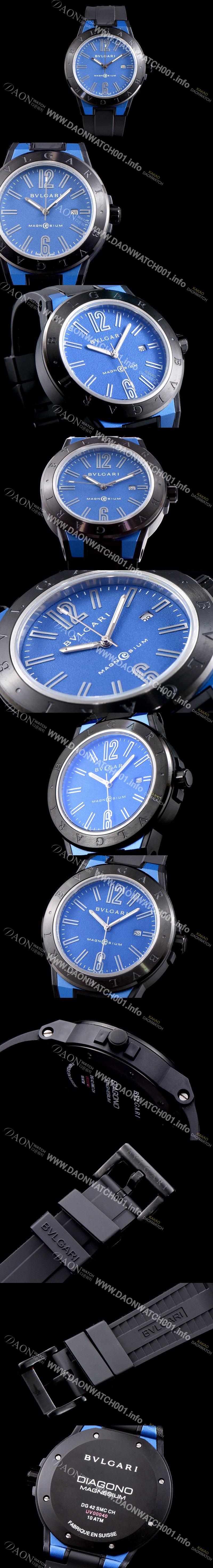 SA급 불가리 남성용 신상품 업데이트!! 디아고노 102364 DG41C3SMCVD 마그네슘 PVD 블루 다이얼 쿼츠 무브먼트 BVL4250 xx