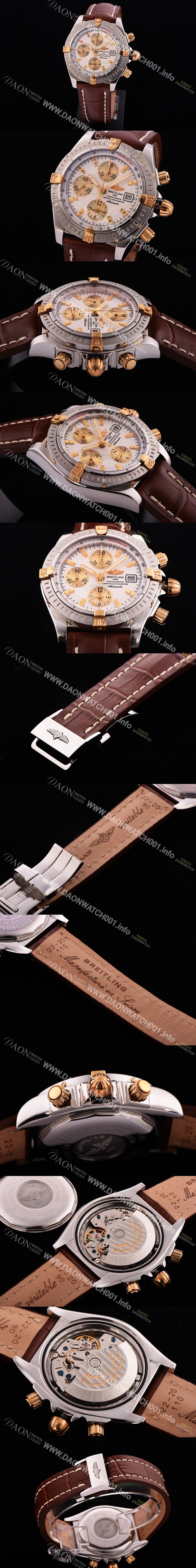 SA급 브라이틀링 남성용 크로노매트 크로노그래프 화이트 다이얼 오토매틱 무브먼트 BRE0240 xx