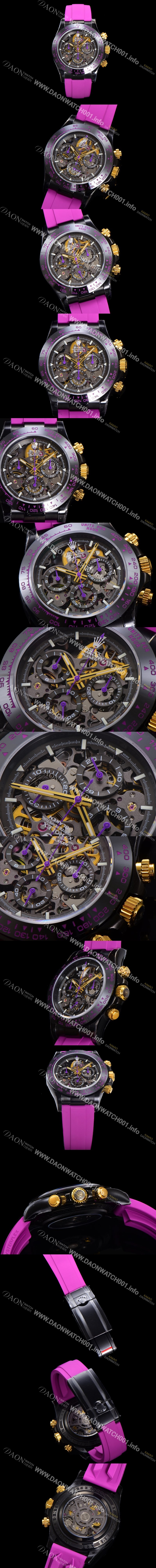 SA급 로렉스남성용 데이토나 세라믹 베젤 40mm 크로노그래프 오토매틱 Cal.4130 무브먼트 스켈레톤 다이얼 rol5378 xx