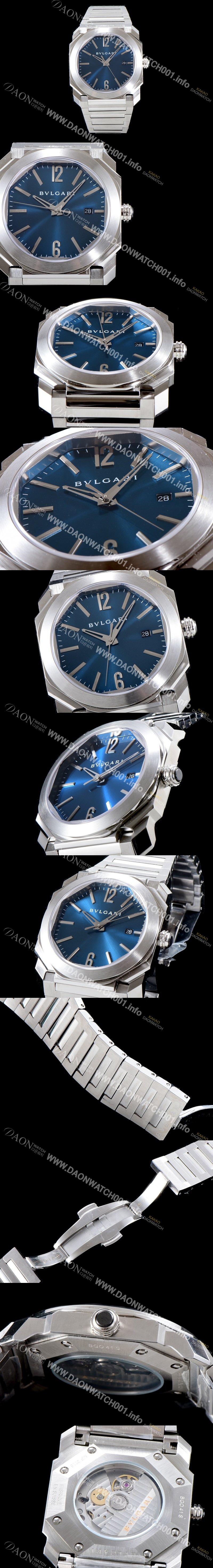 SA급 불가리 남성용 옥토102105 BGO38C3SSD 블루 다이얼 브레이슬릿 오토매틱 무브먼트 BVL4307 xx