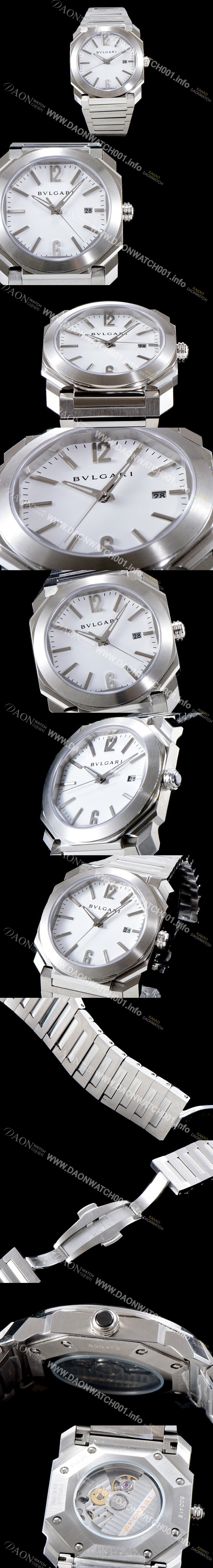 SA급 불가리 남성용 옥토102105 BGO38C3SSD 화이트 다이얼 브레이슬릿 오토매틱 무브먼트 BVL4303 xx