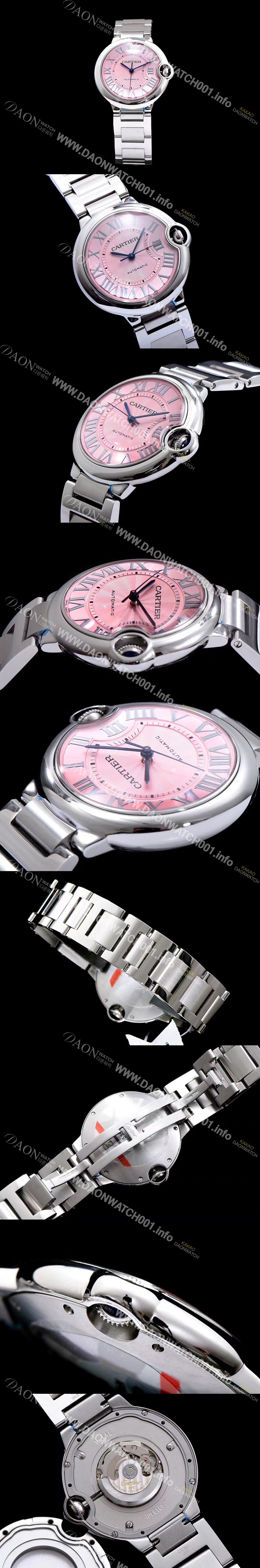 SA급 까르띠에 여성용 신상 발롱블루 W6920100모델 시계 핑크 다이얼 ETA2671-2 오토매틱 무브먼트 CAR0135 xx
