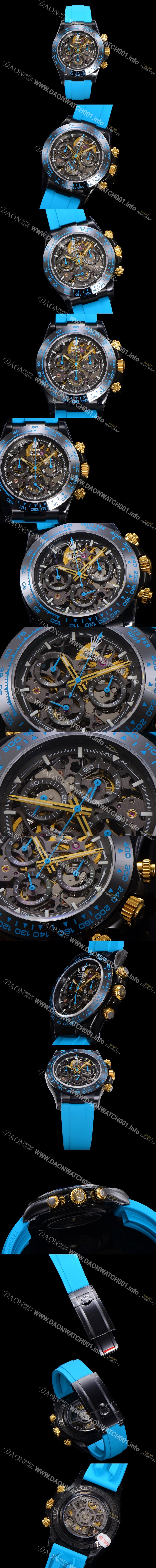 SA급 로렉스남성용 데이토나 세라믹 베젤 40mm 크로노그래프 오토매틱 Cal.4130 무브먼트 스켈레톤 다이얼 rol5377 xx