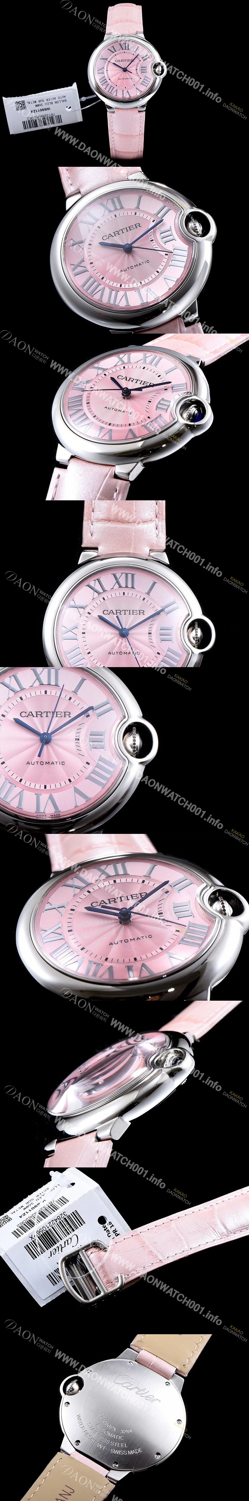 SA급 까르띠에 남성용 신형 UP!!발롱블루 드 까르띠에 WSBB0002 핑크 썬더스트 다이얼 오토매틱 무브먼트 CAR0032 xx