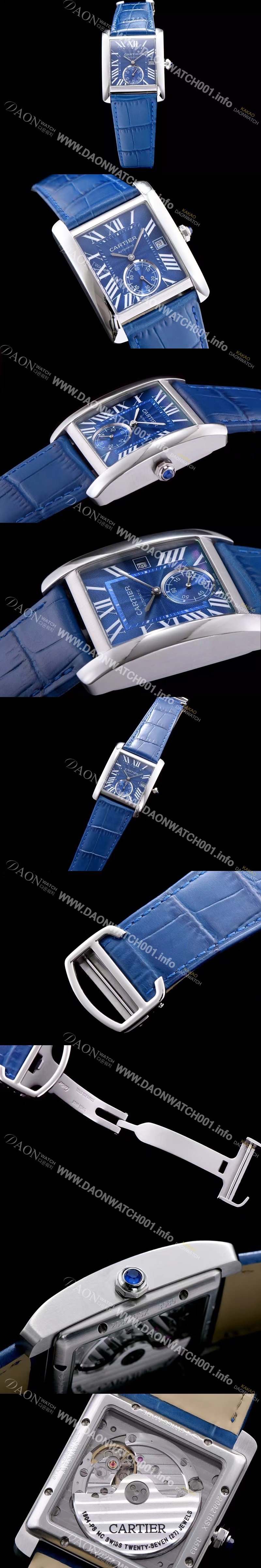 SA급 까르띠에 남성용 탱크 블루 다이얼 오토매틱 무브먼트 CAR0010 xx
