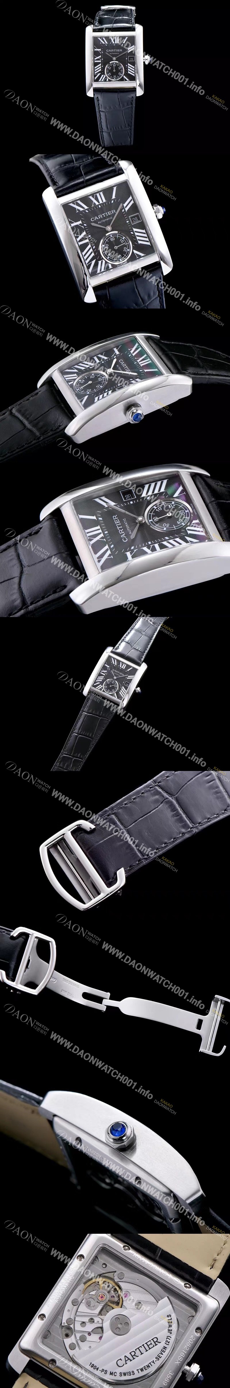 SA급 까르띠에 남성용 탱크 블랙 다이얼 오토매틱 무브먼트 CAR0013 xx