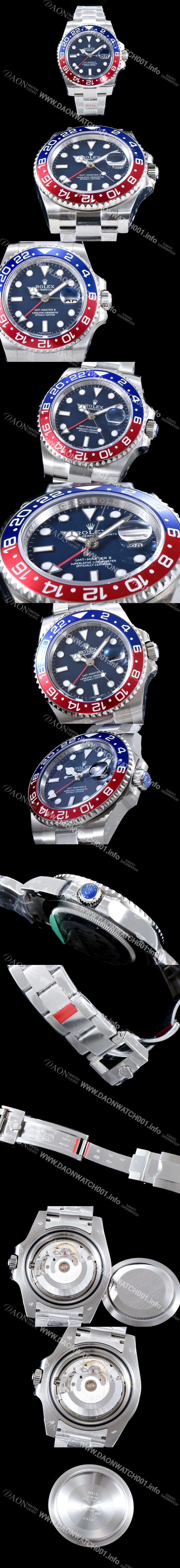 SA급 로렉스 남성용 2019 바젤월드 New model 지엠티 마스터II 116719 오이스터 GM 904L스틸 블루판 UP!! 듀얼 타임 블루/레드 투톤 24시간 회전 베젤 오토매틱 무브먼트 ROL0500 xx