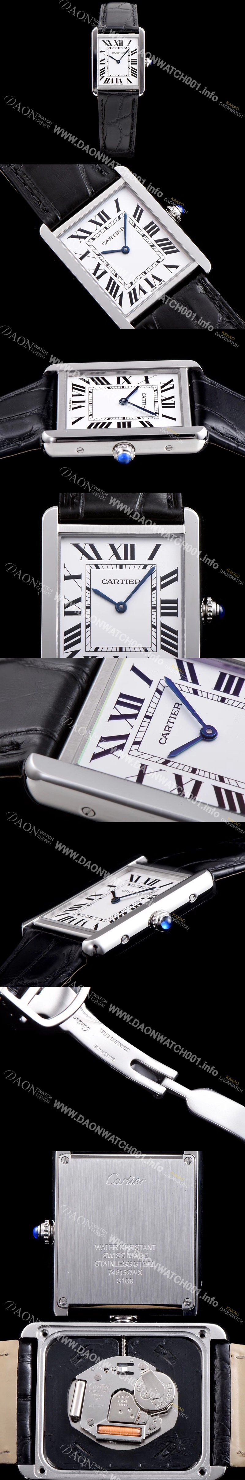 SA급 까르띠에 남성용 탱크 로마 인덱스 화이트 다이얼 커플용 쿼츠 무브먼트 CAR0504 xx