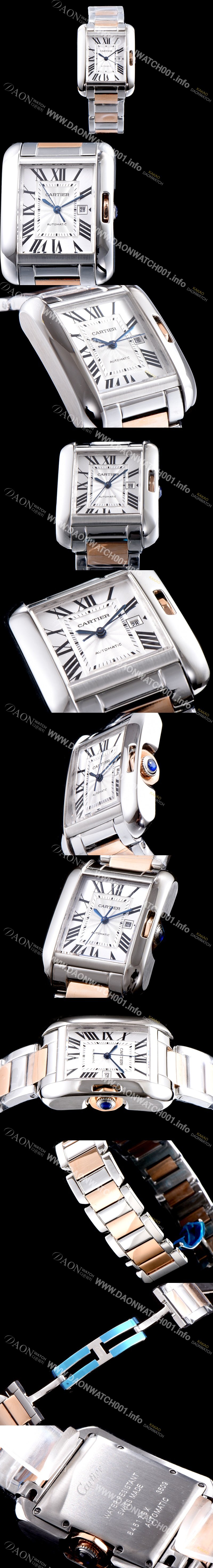 SA급 까르띠에 남성용 탱크 W5310007 화이트 다이얼 쿼츠 므브먼트 CAR0531 xx