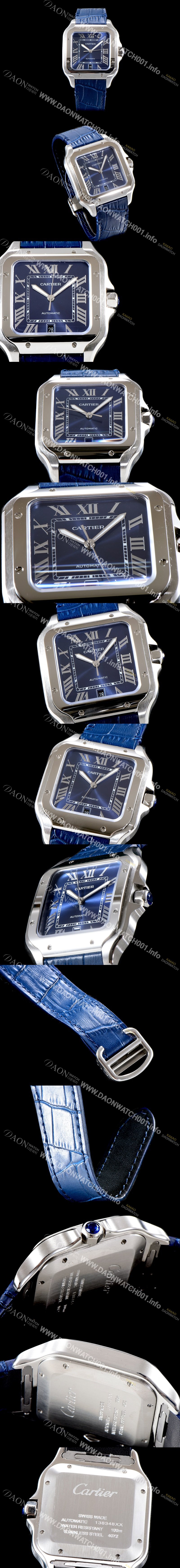 SA급 까르띠에 남성용 산토스 드 까르띠에 워치!! WSSA0013 라지모델 세컨드 크림빛 신형 블루 다이얼 오토매틱 무브먼트 CAR4420 xx