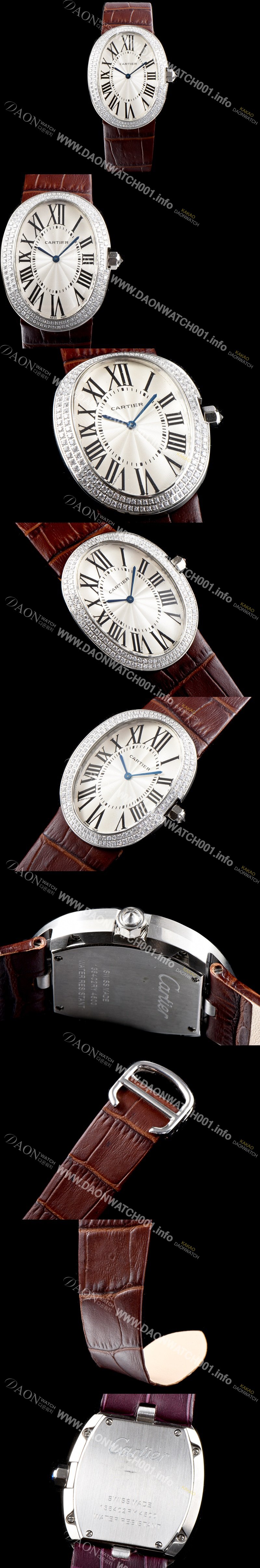 SA급 까르띠에 여성용 베누아 스위스 쿼츠 쥬얼리 베젤 화이트 다이얼 CAR0344 xx