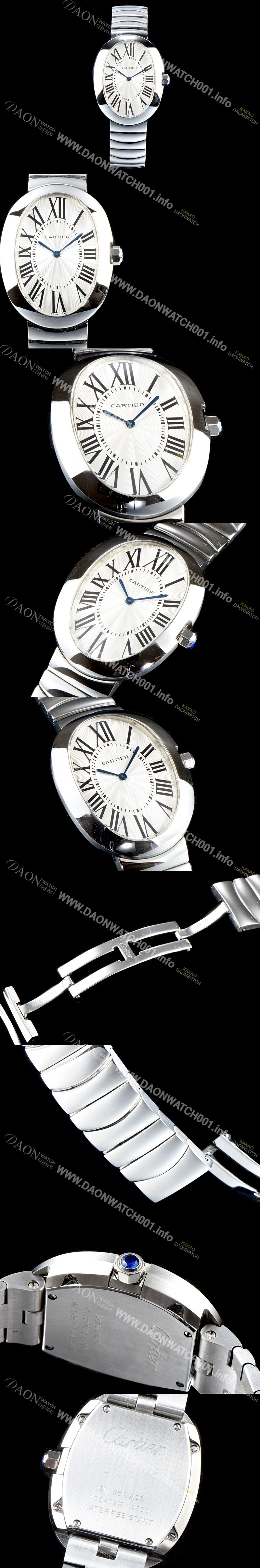 SA급 까르띠에 여성용 베누아 워치 W8000006 라지 모델 화이트 다이얼 스위스 쿼츠 무브먼트 CAR0051 xx