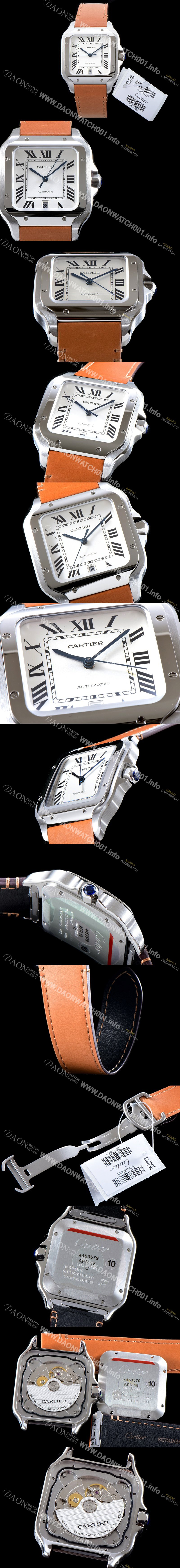 SA급 까르띠에 남성용 NEW UP!! 산토스 드 까르띠에 워치!! WSSA0010 크림빛 신형 화이트 다이얼 오토매틱 무브먼트 CAR4044 xx