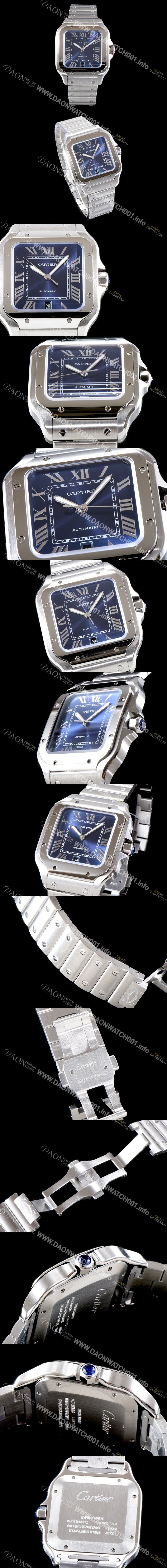SA급 까르띠에 남성용 산토스 드 까르띠에 워치!! WSSA0013 라지모델 세컨드 크림빛 신형 블루 다이얼 오토매틱 무브먼트 CAR4424 xx