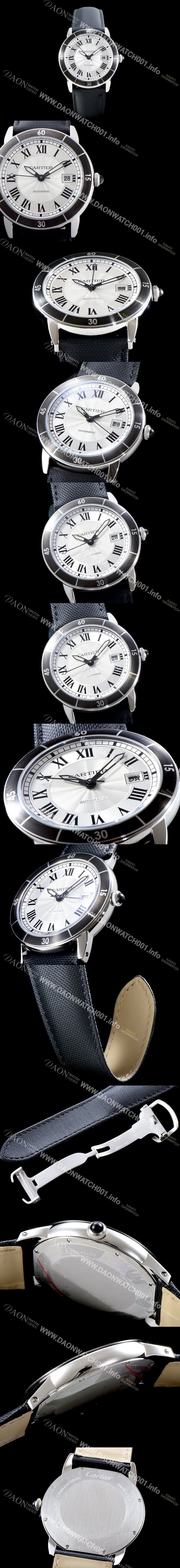 SA급  까르띠에 남성용 New!! 롱드 크루아지에르 드 까르띠에 WSRN0002 시크한 캐주얼 워치!! 기요쉐 패턴의 실버 다이얼 오토매틱 무브먼트 CAR4023 xx