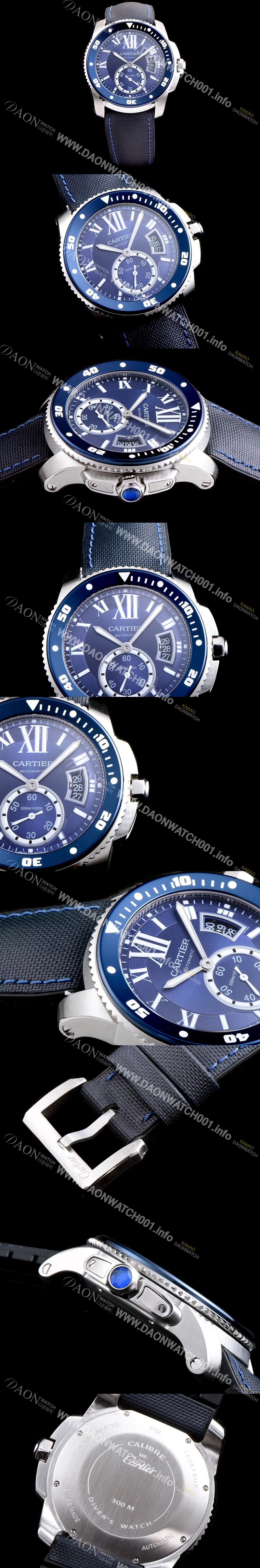 SA급 까르띠에 남성용 칼리브 드 까르띠에 WSCA0010 블루세라믹 베젤 블루 다이얼 ETA 2824-2 오토매틱 무브먼트 CAR0100 xx