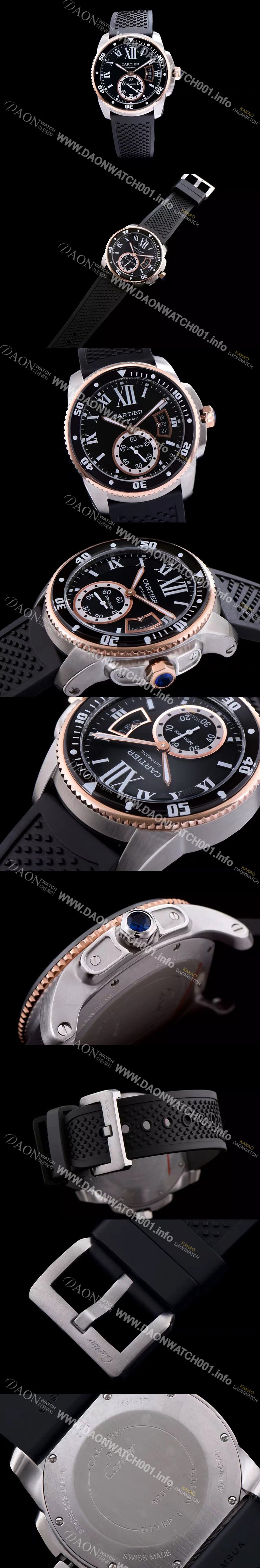 SA급 까르띠에 남성용 칼리브 드 까르띠에 블랙 다이얼 오토매틱 무브먼트 CAR0502 xx