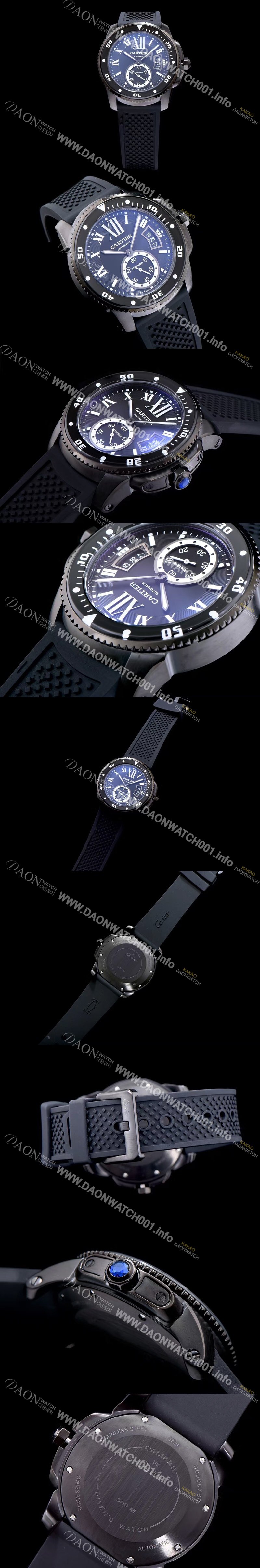 SA급 까르띠에 남성용 칼리브 드 까르띠에 블랙 다이얼 오토매틱 무브먼트 CAR0500 xx